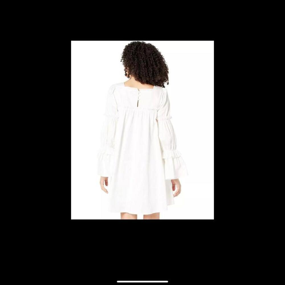 Moon River Womens White Long-Sleeve Ruffle Mini Dress S/M - Picture 4 of 7